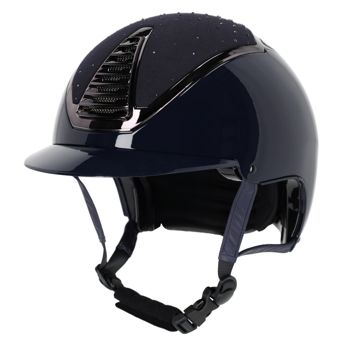 QHP Memphis Navy marineblå ridehjelm med rhinestones