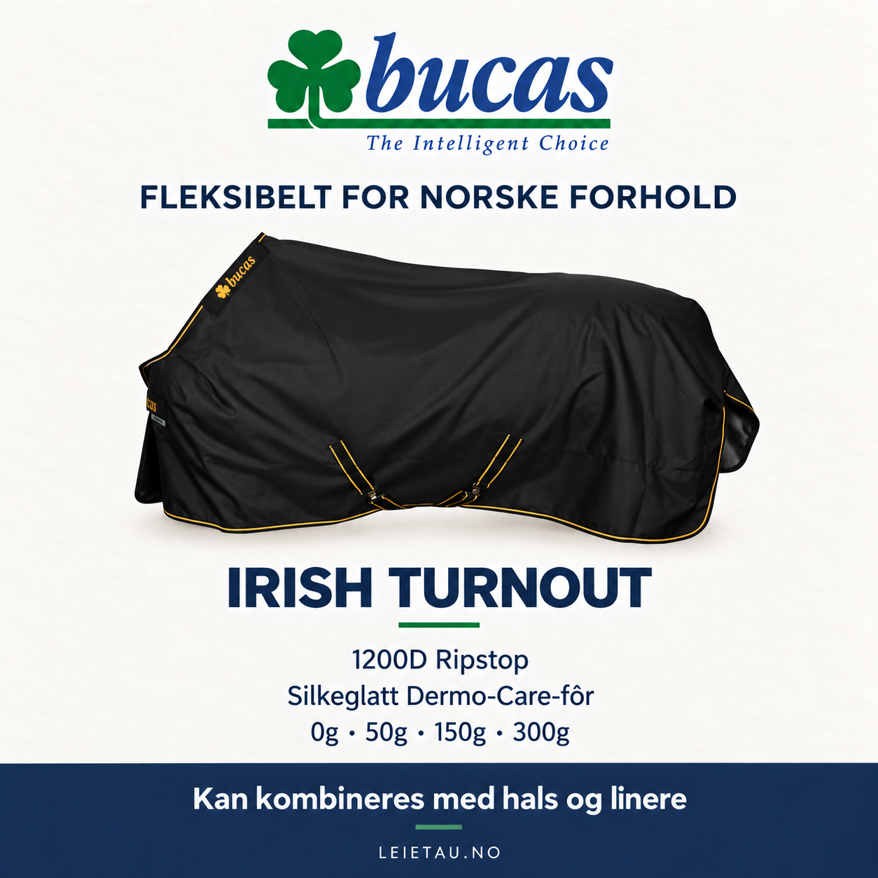Nøkkelinfo om Bucas Irish Turnout ute- og vinterdekken til hest